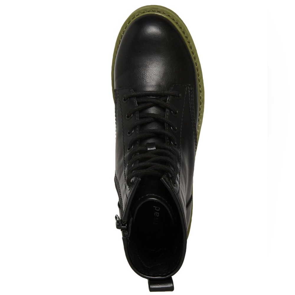 MADDEN GIRL WOMENS CARRA COMBAT BOOT BLACK/OLIVE - Picture 4 of 5